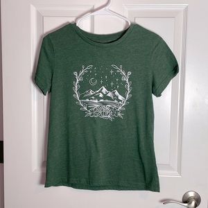 Shein Mountain and Floral Tee